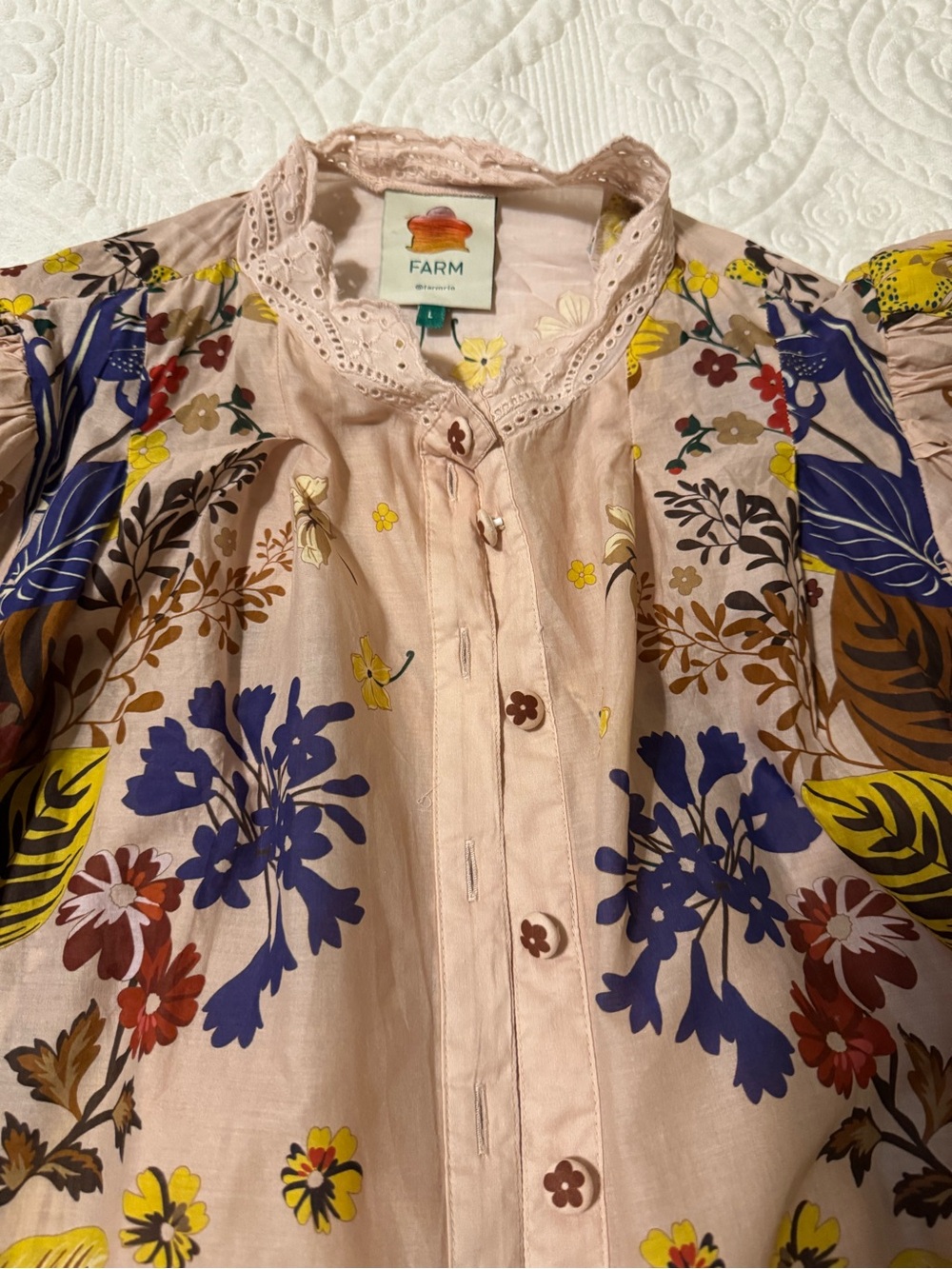 FARM Rio Bohemian Floral Button-Front Women’s Dress - Pink Multi - Picture 3 of 6